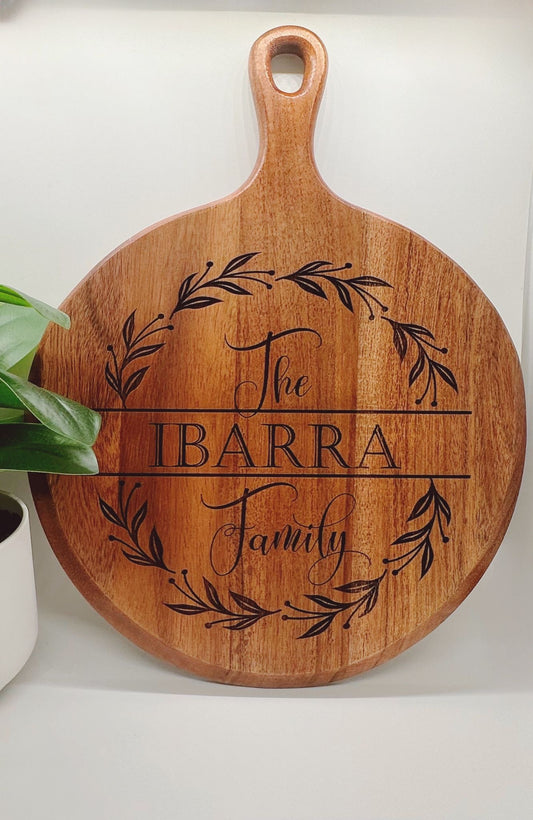 Engraved Circle Wooden Board